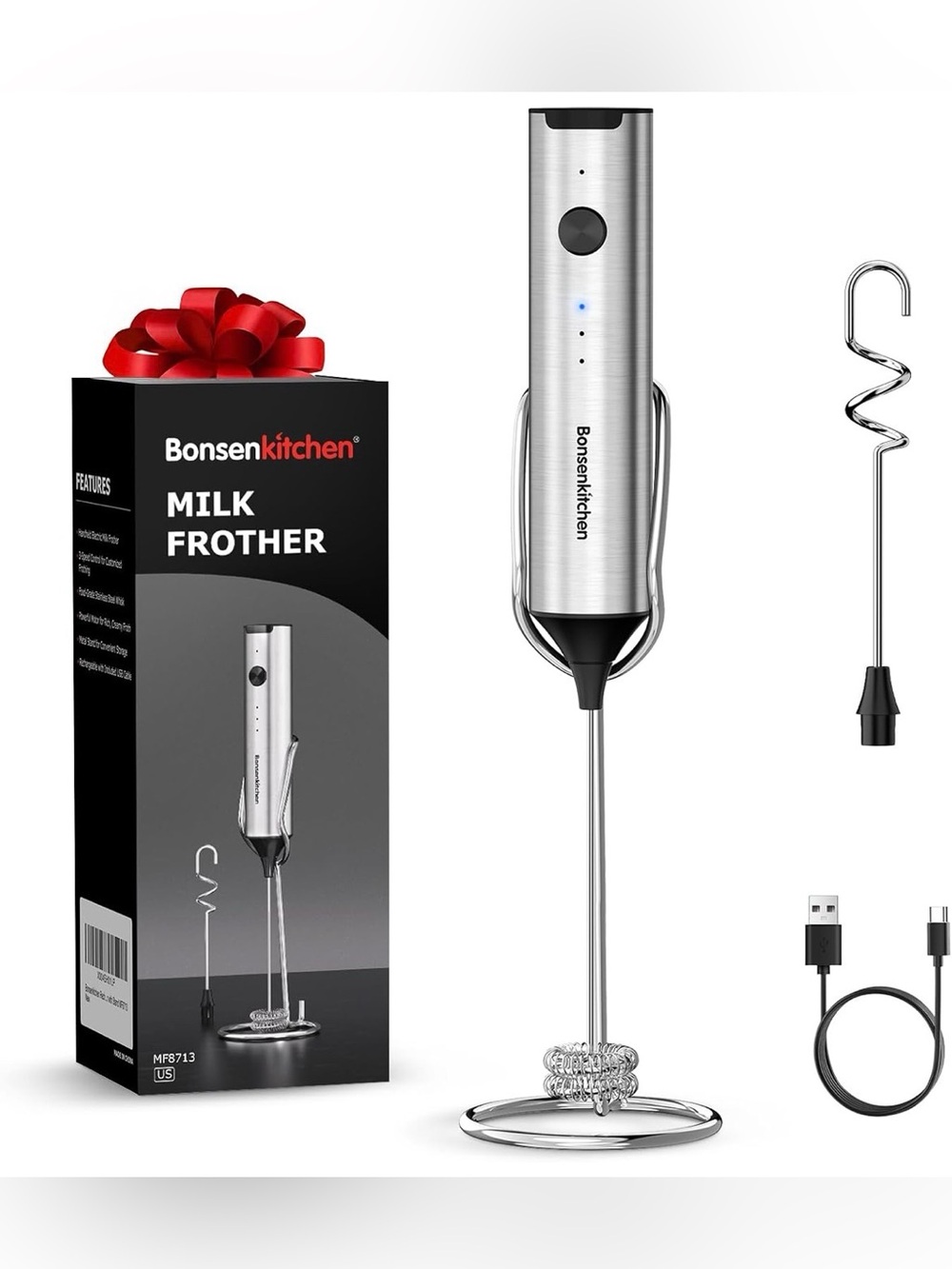Bonsenkitchen Rechargeable Milk Frother NWT